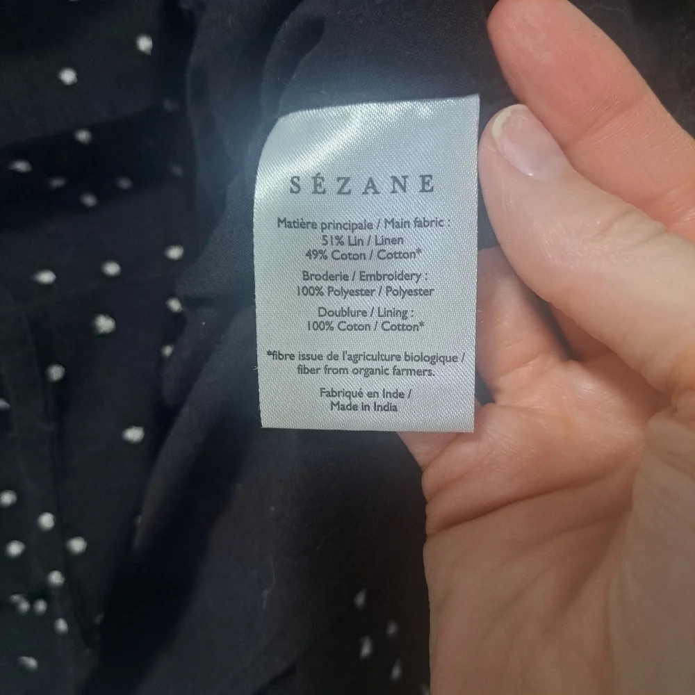 Sezane Julia Mini Skirt Black Polla Dot 36 NWOT
